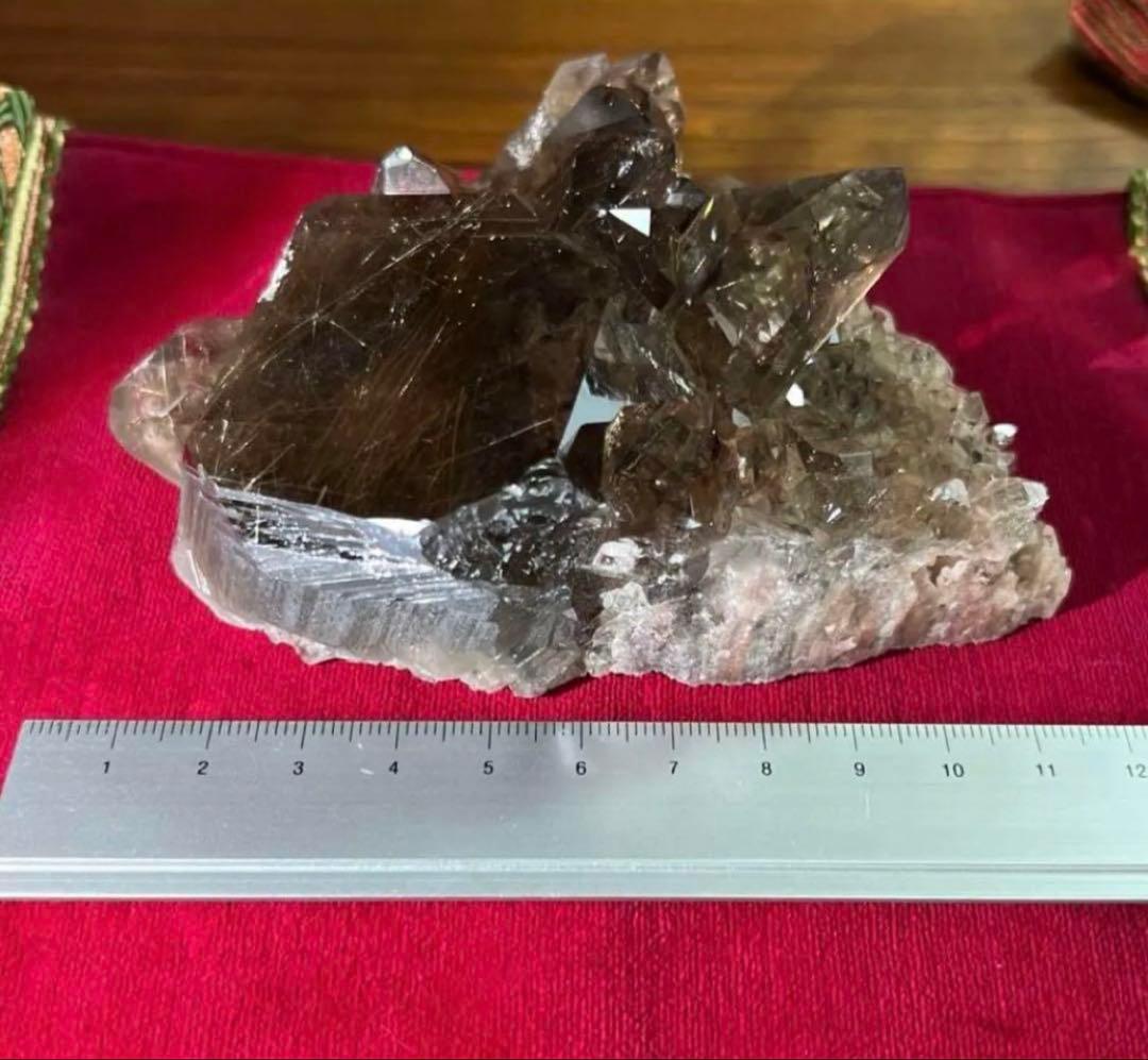【ルチル内包】スモーキークォーツクラスター原石 天然石
