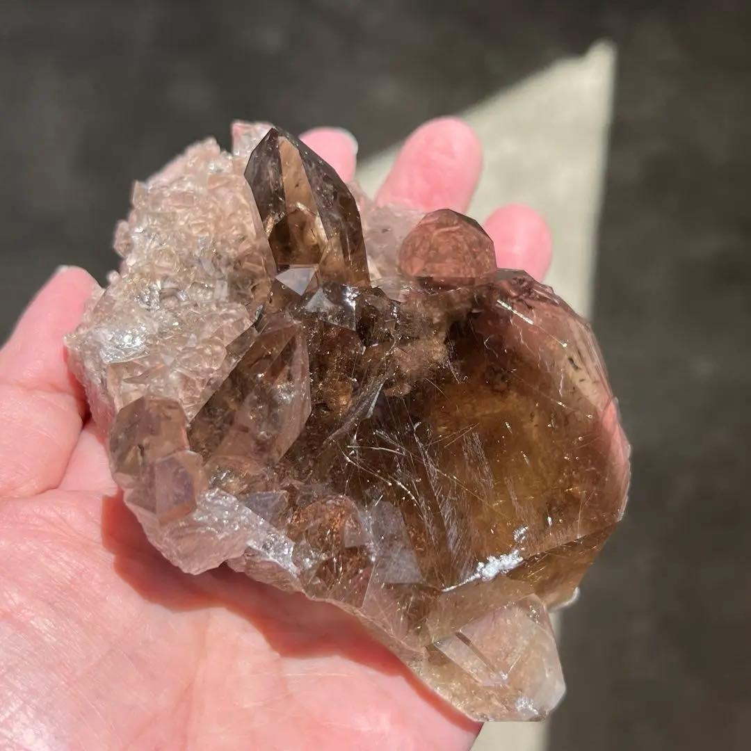 【ルチル内包】スモーキークォーツクラスター原石 天然石