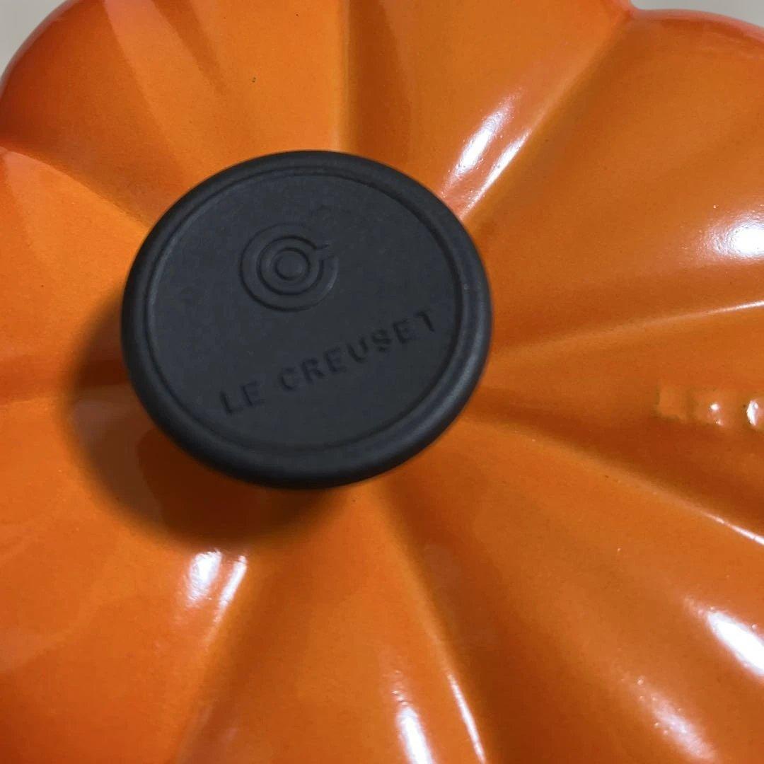 美品　ル・クルーゼ　パンプキンキャセロール　19.L 初期　丸ツマミ　オレンジ
