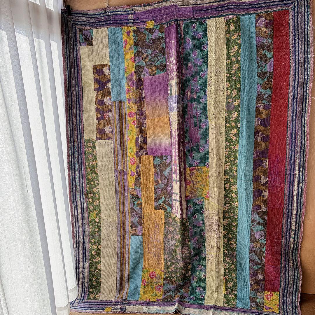 未使用＊ヴィンテージラリーキルト ノスタルジックパッチワーク マルチ