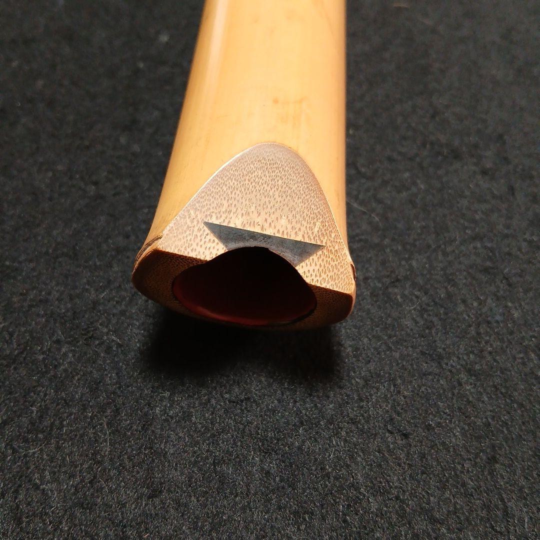 和楽器　尺八　本体 銘有　竹製 5穴　縦笛　和楽