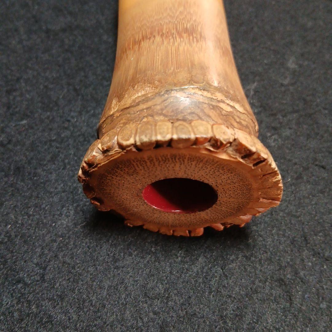 和楽器　尺八　本体 銘有　竹製 5穴　縦笛　和楽