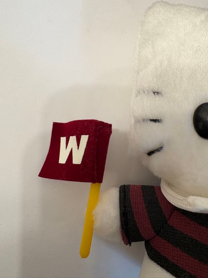 早稲田大学ラグビー部 ハローキティ ぬいぐるみ Wロゴ応援旗 2005年製