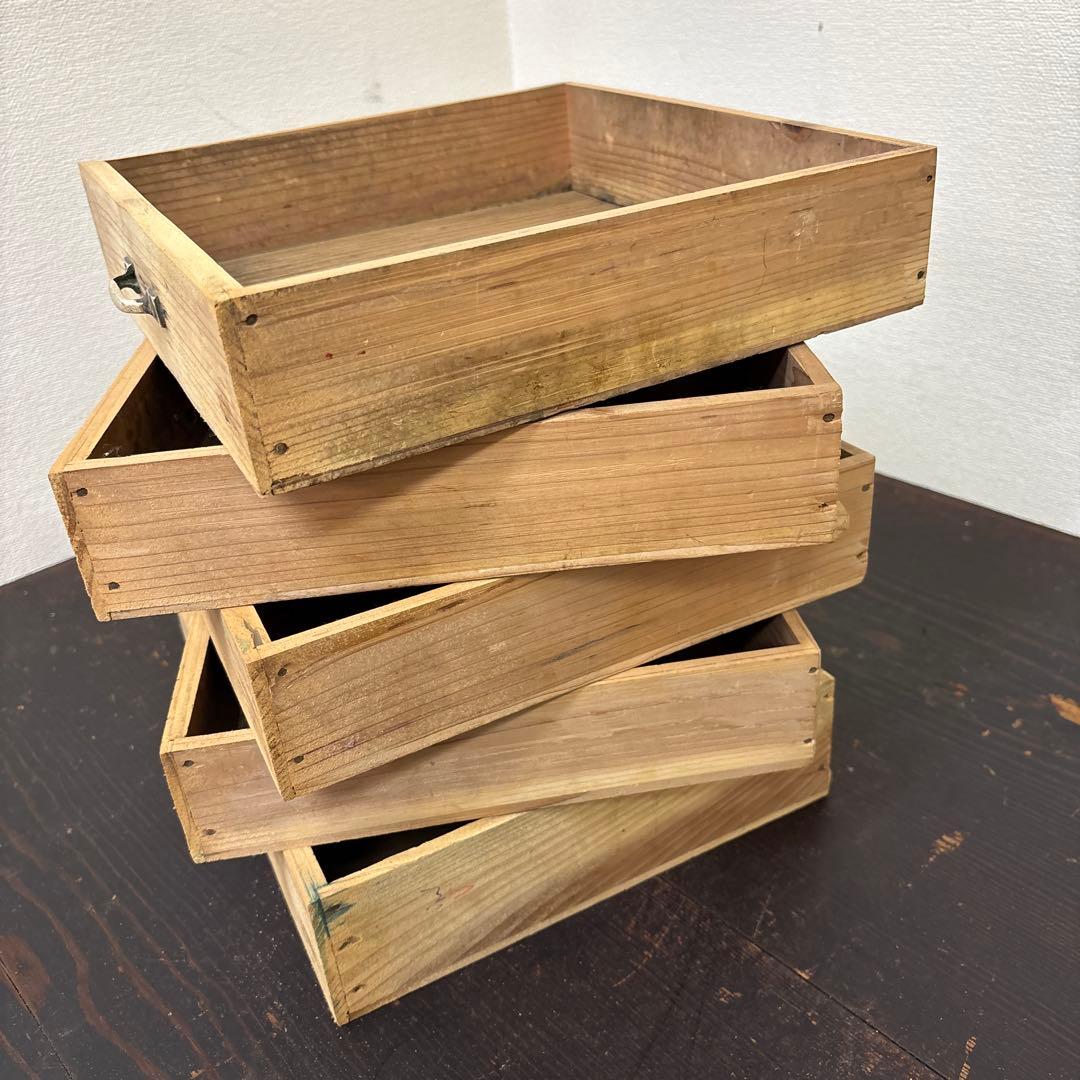 レトロ　木製5段引き出し収納 無垢材／アンティーク　古道具