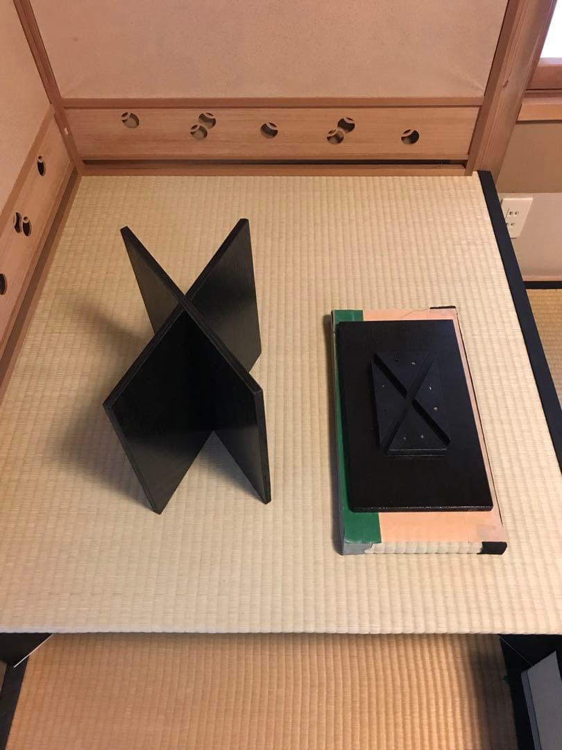 楽々茶棚　収納付き道具畳の台と炉壇ボックス、建水台と貴人畳の角の台の4点セット