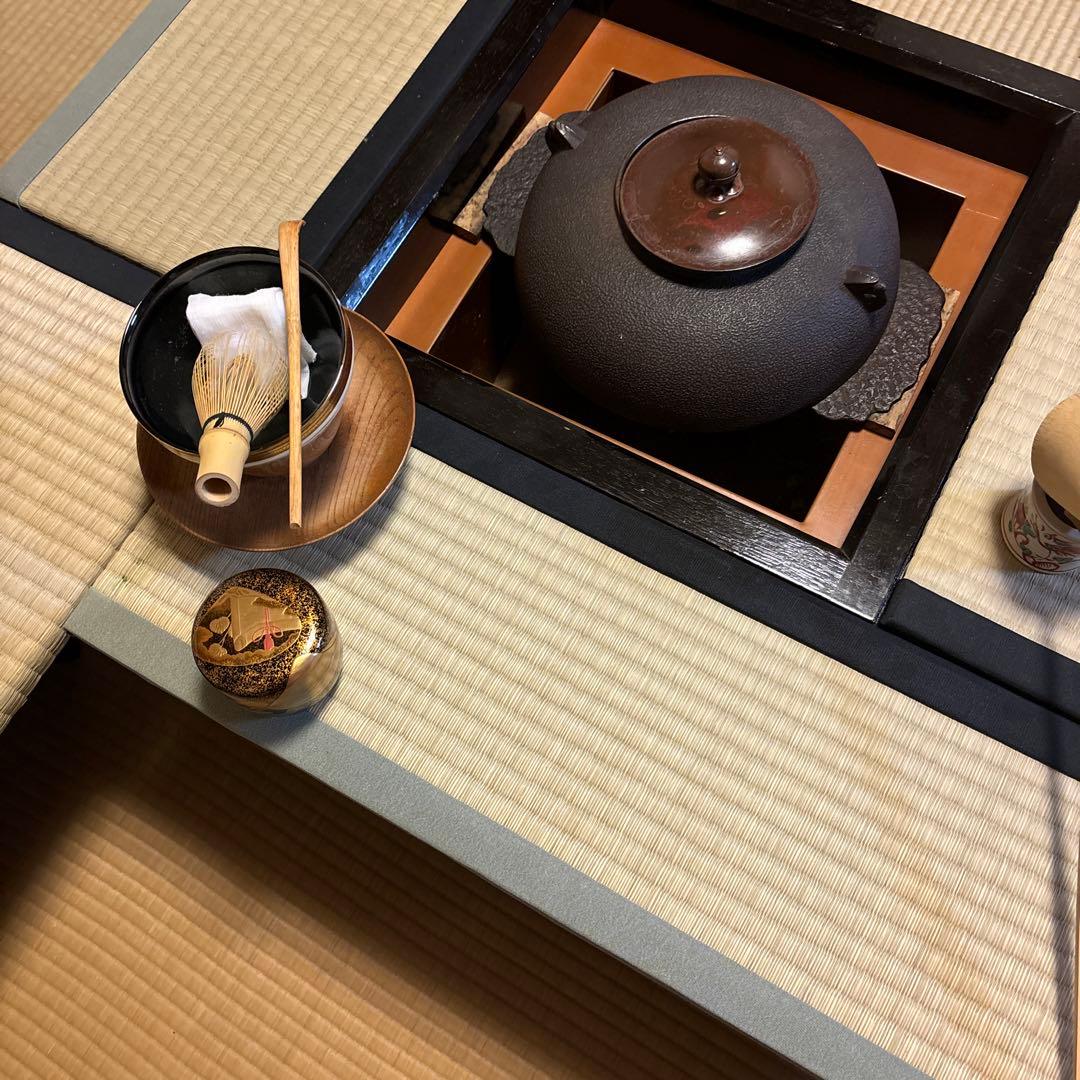 楽々茶棚　収納付き道具畳の台と炉壇ボックス、建水台と貴人畳の角の台の4点セット