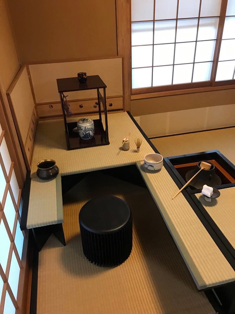 楽々茶棚　収納付き道具畳の台と炉壇ボックス、建水台と貴人畳の角の台の4点セット