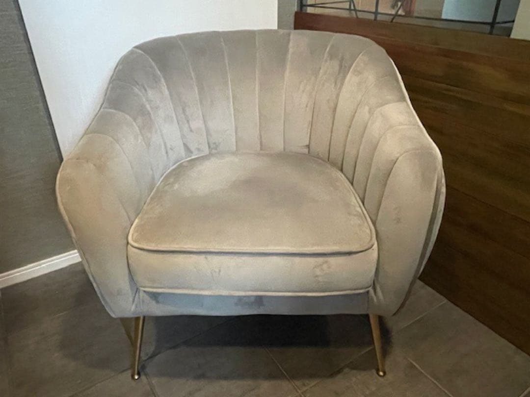 超美品■Altrobene 1P/1人掛け シングルソファー ベルベットチェア