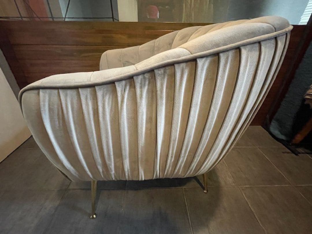 超美品■Altrobene 1P/1人掛け シングルソファー ベルベットチェア