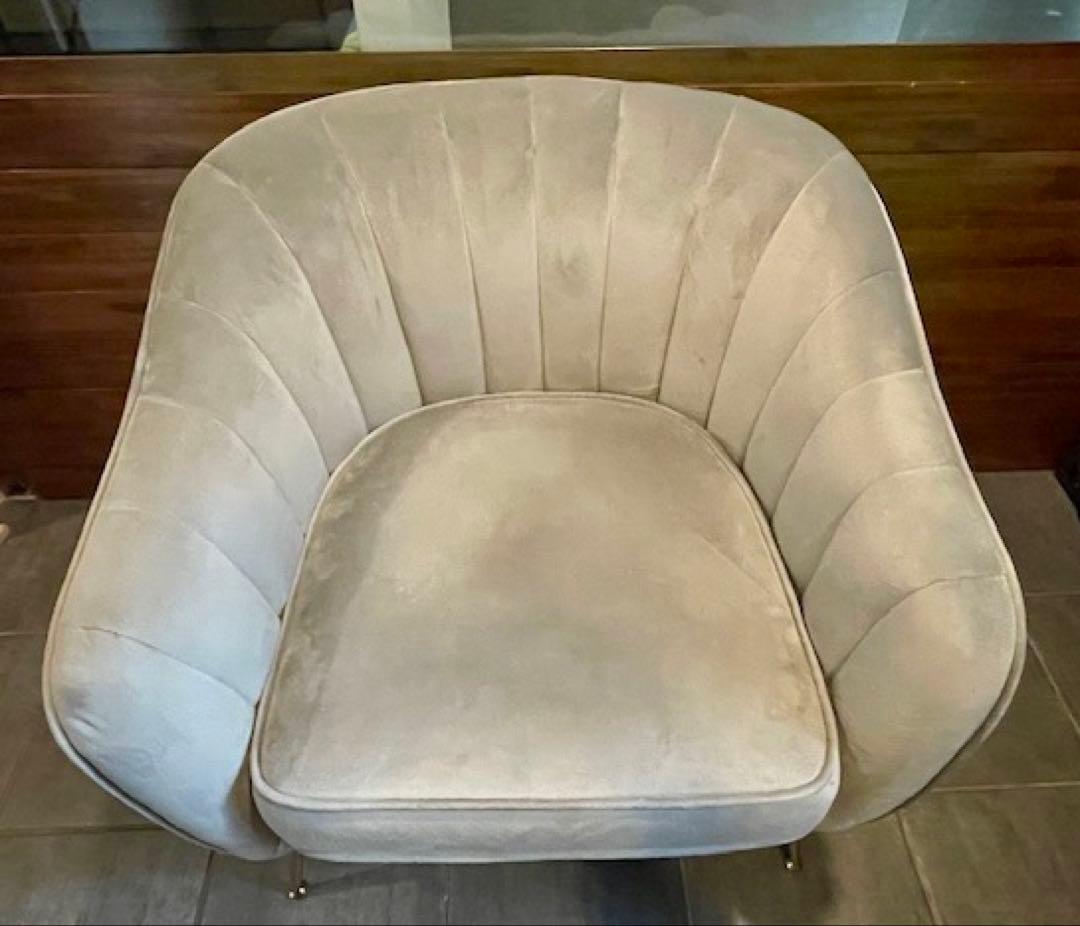 超美品■Altrobene 1P/1人掛け シングルソファー ベルベットチェア