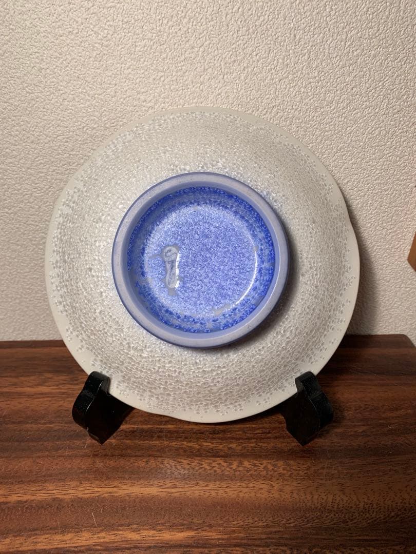 名工 馬場真右エ門 藍染水滴 藍染水滴 台皿 有田焼 真右ェ門窯 6枚