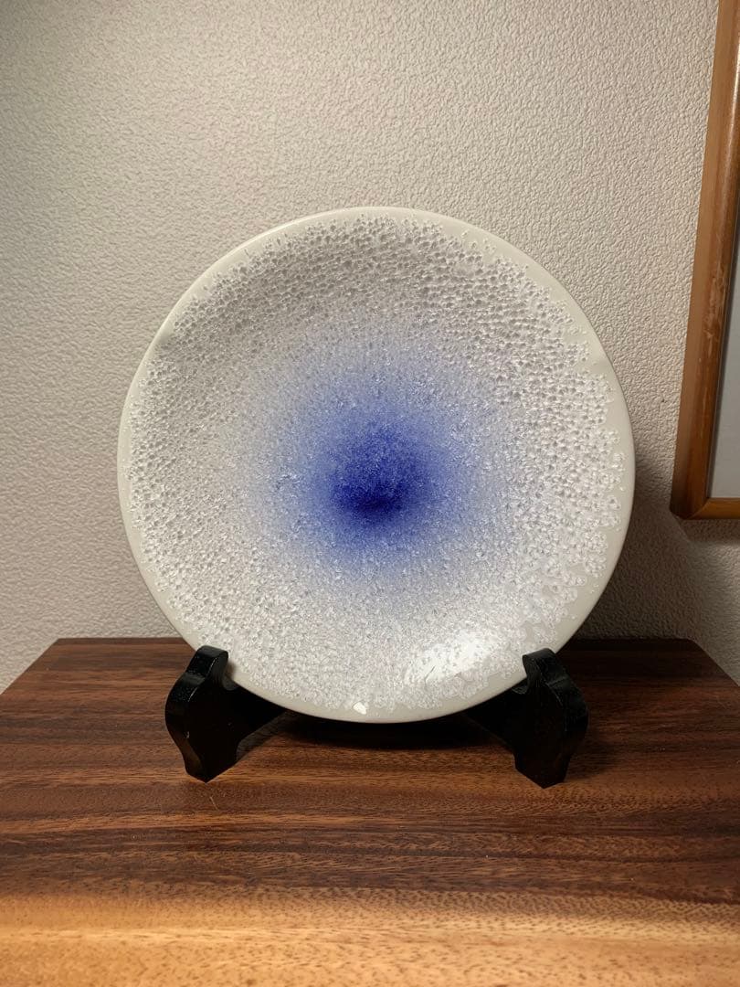 名工 馬場真右エ門 藍染水滴 藍染水滴 台皿 有田焼 真右ェ門窯 6枚