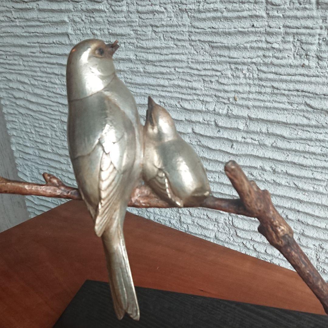 枝に2羽の鳥 アールデコ ブロンズ彫刻 アンドレ ヴィンセント