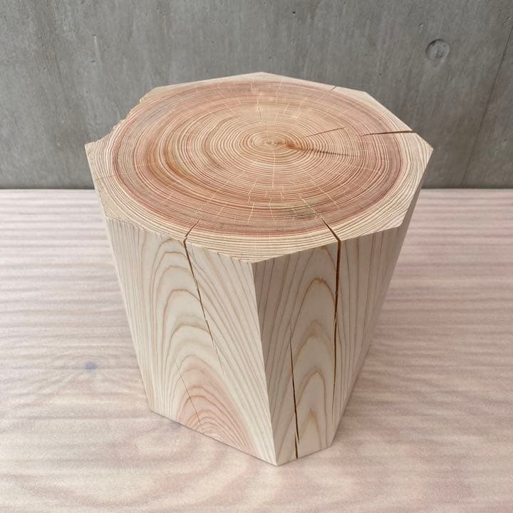 ヒノキの台形(側面8面) -1 椅子 スツール オブジェ フラワーディスプレイ