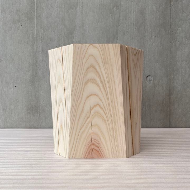 ヒノキの台形(側面8面) -1 椅子 スツール オブジェ フラワーディスプレイ