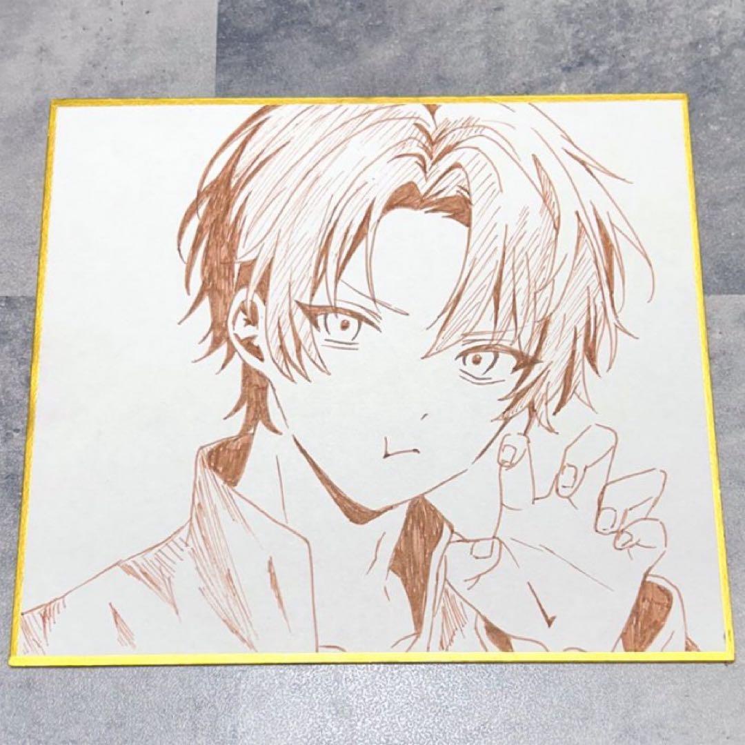 手描きイラスト アナログイラスト 創作 男の子 原画 - メルカリ