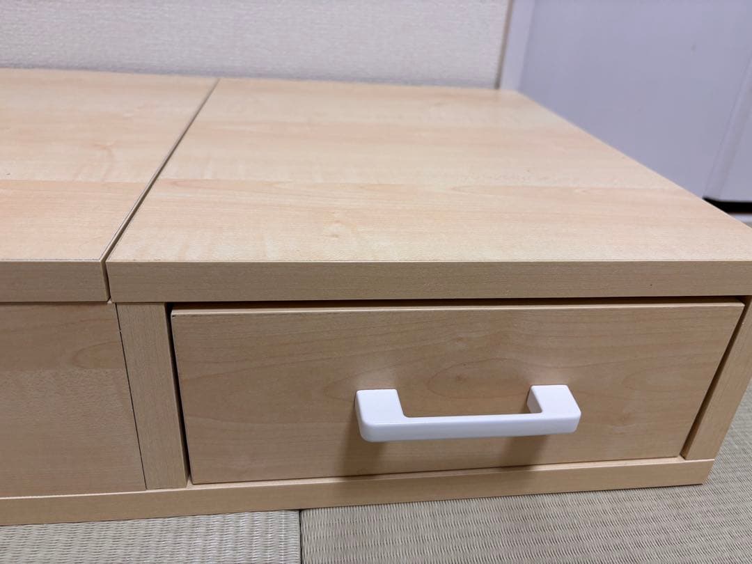 JKプラン 昇降式テーブル KKS-0025-WHNA ホワイト×ナチュラル