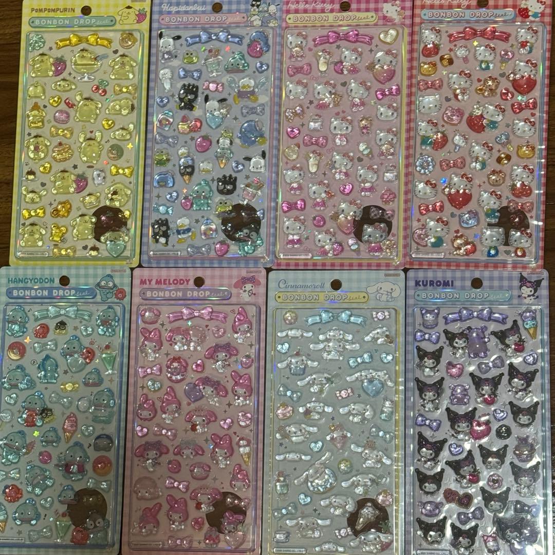 国内正規品】サンリオ ボンボンドロップシール8種 コンプリート セット