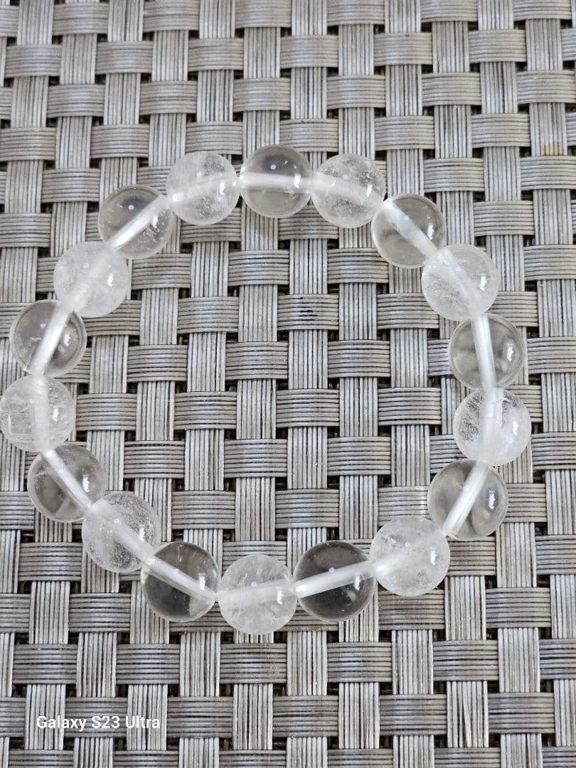 黒平産１０mm水晶１８玉ブレスレット