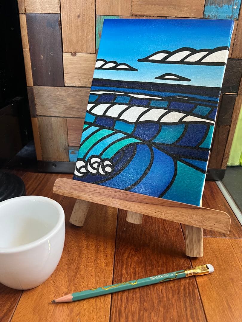 海の絵 アート サムホール 油絵 原画 風景画 波の絵 KURO - メルカリ