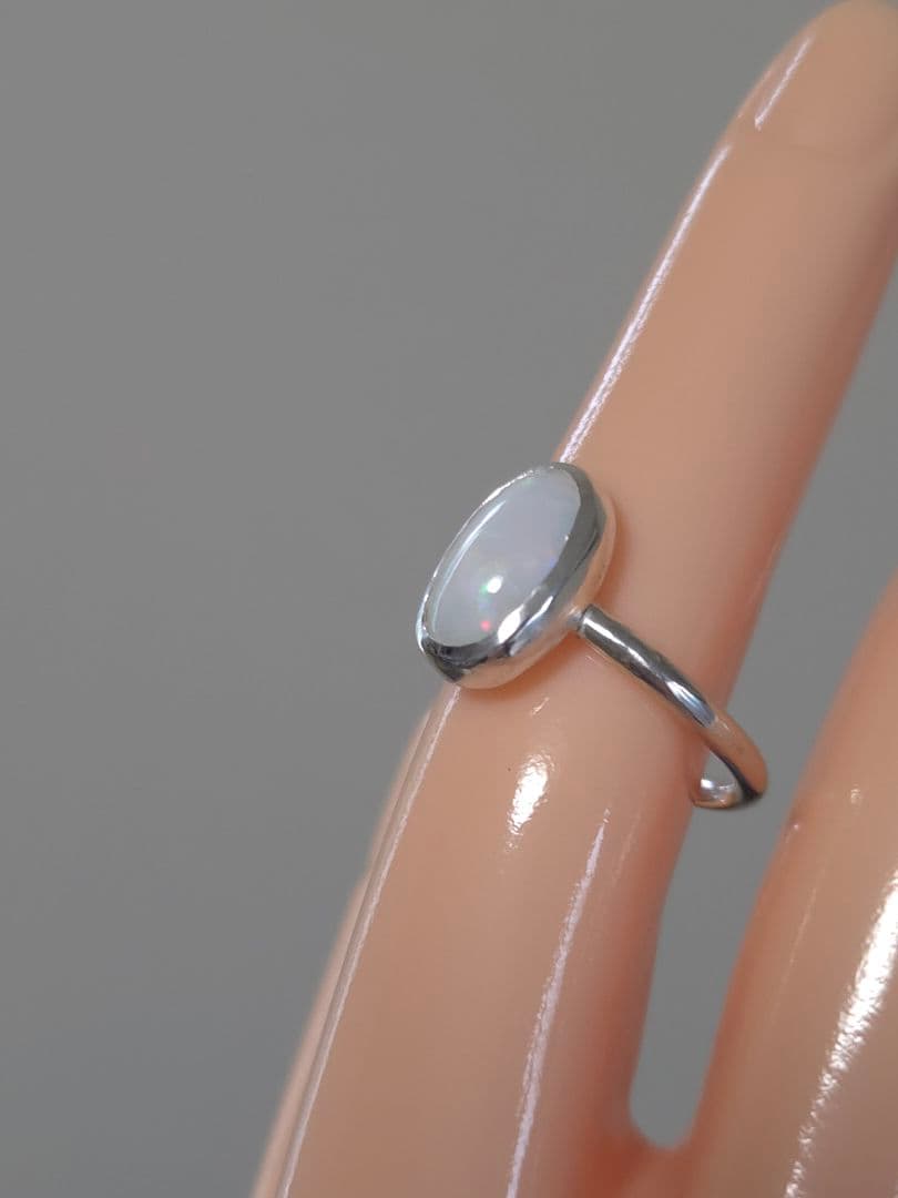 エチオピア産無処理オパール × SV950 ハンドメイドリング 13号