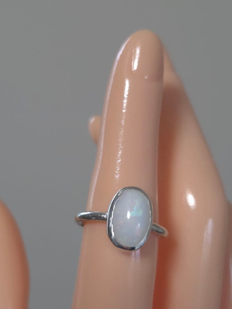 エチオピア産無処理オパール × SV950 ハンドメイドリング 13号