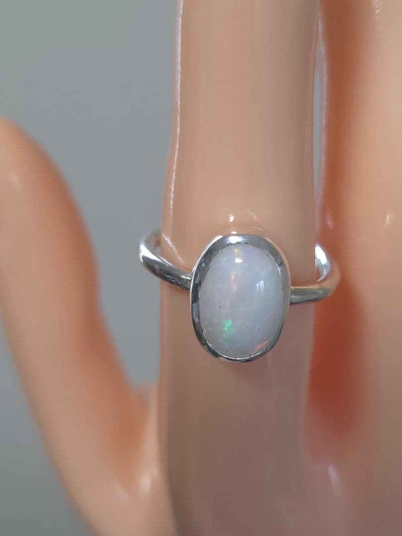 エチオピア産無処理オパール × SV950 ハンドメイドリング 13号