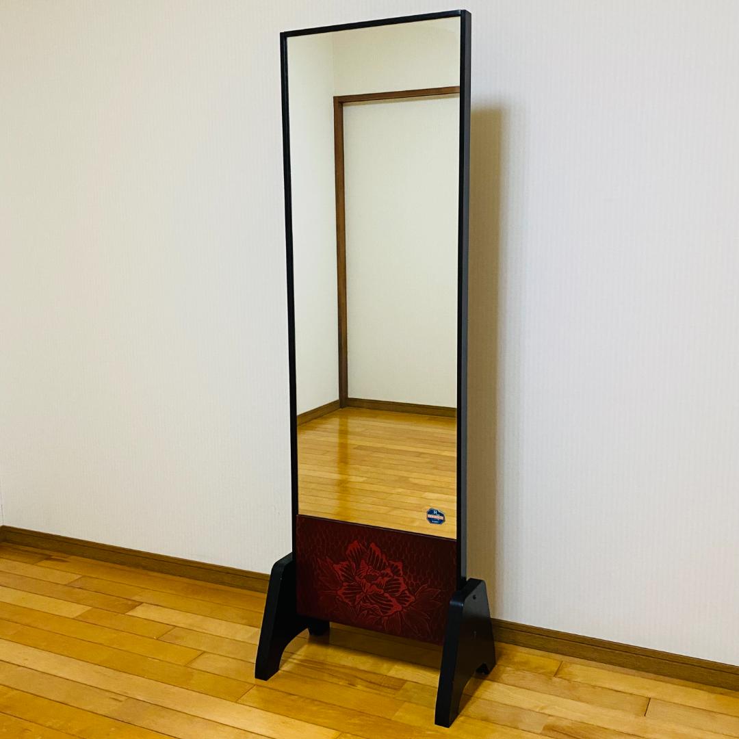鎌倉彫 姿見 日本板硝子 メタルバック高級鏡 ハイミラー ドレッサー 着付け