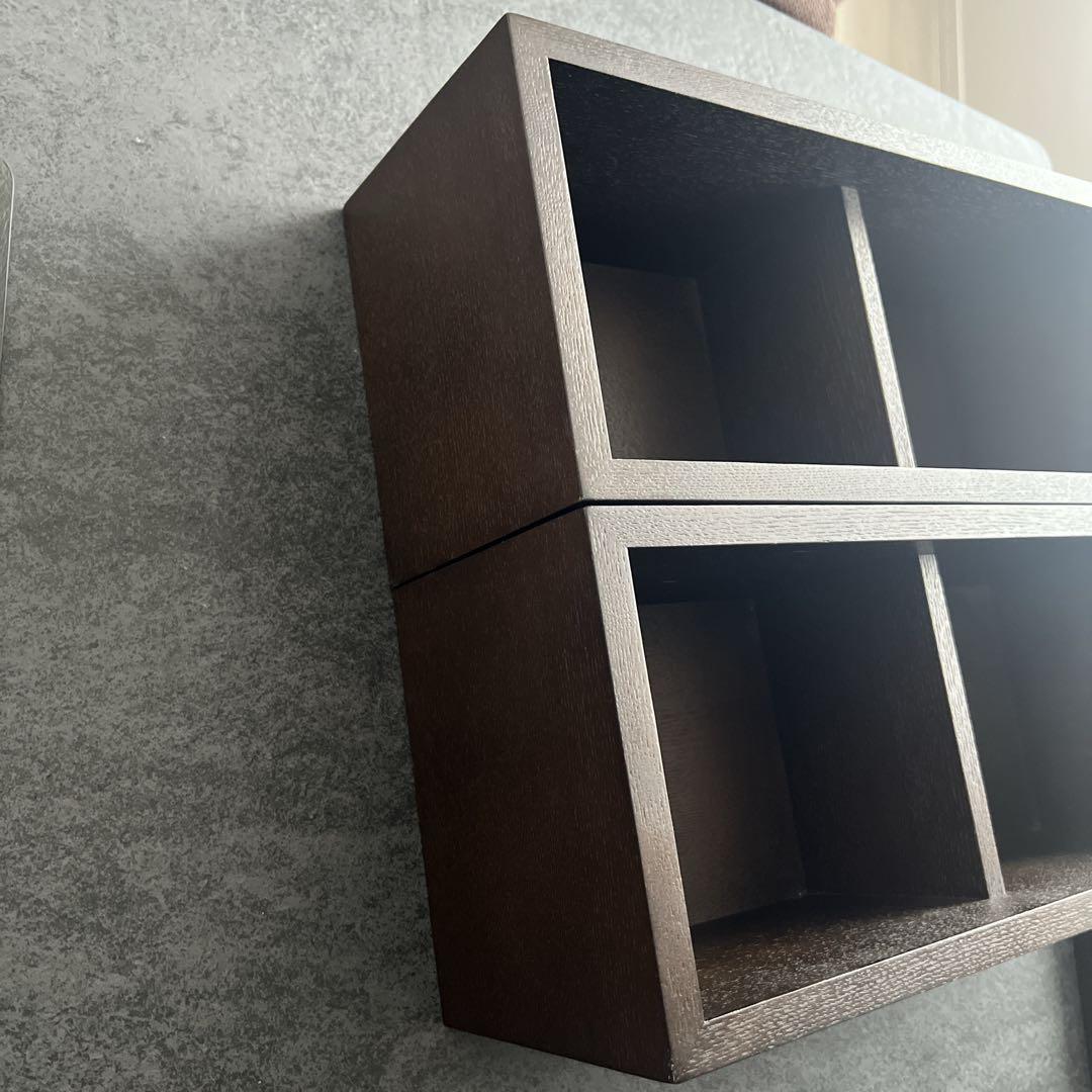 【無印良品】壁に付けられる家具箱 オーク 3点セット44cm 2つと3連ハンガー