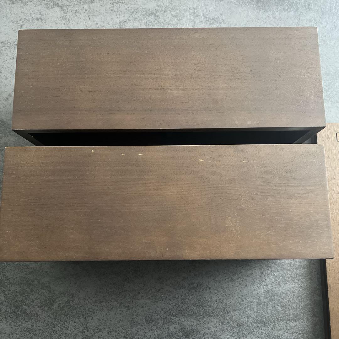 【無印良品】壁に付けられる家具箱 オーク 3点セット44cm 2つと3連ハンガー