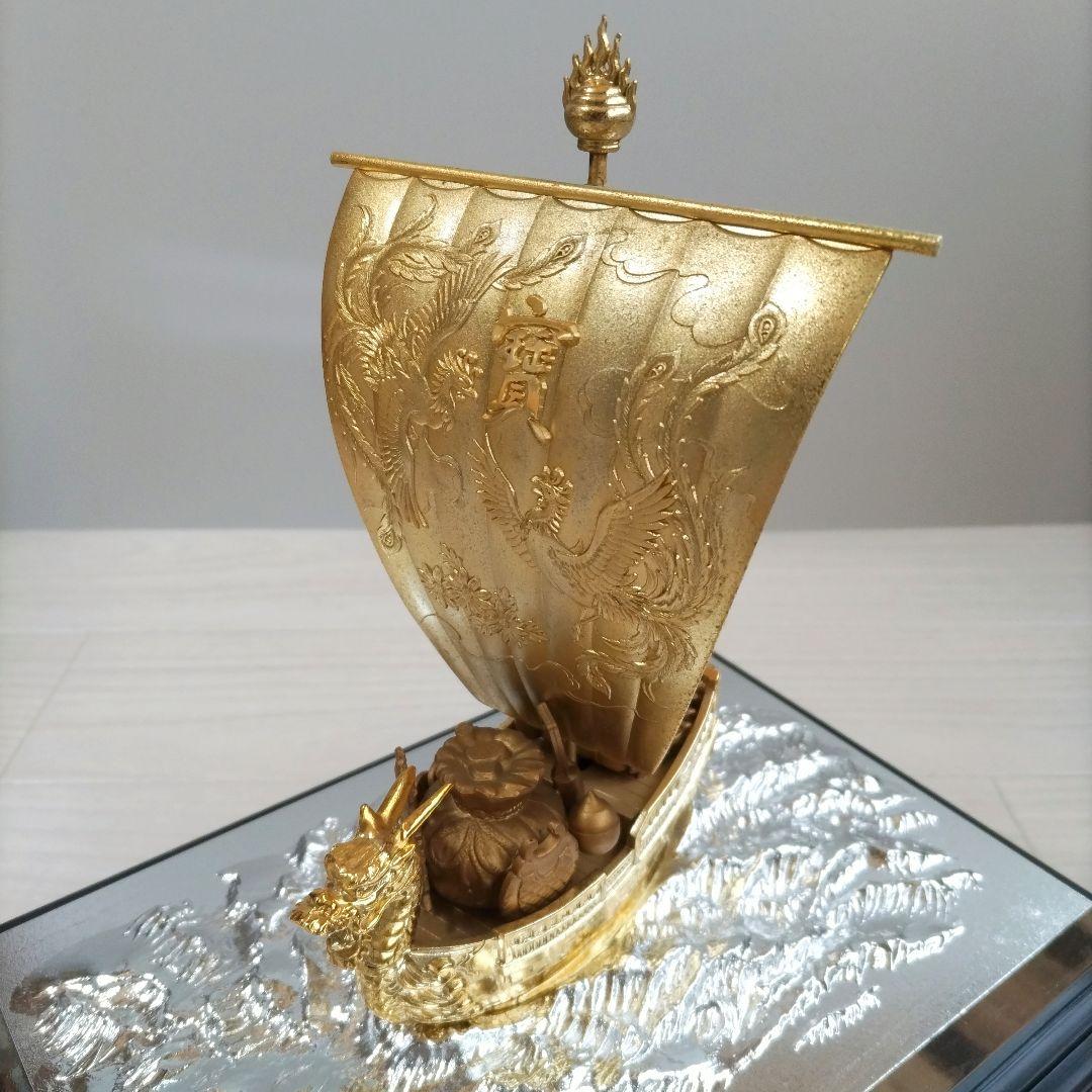 縁起物 宝船 置物 金色 オブジェ 七福神 開運 商売繁盛 置物