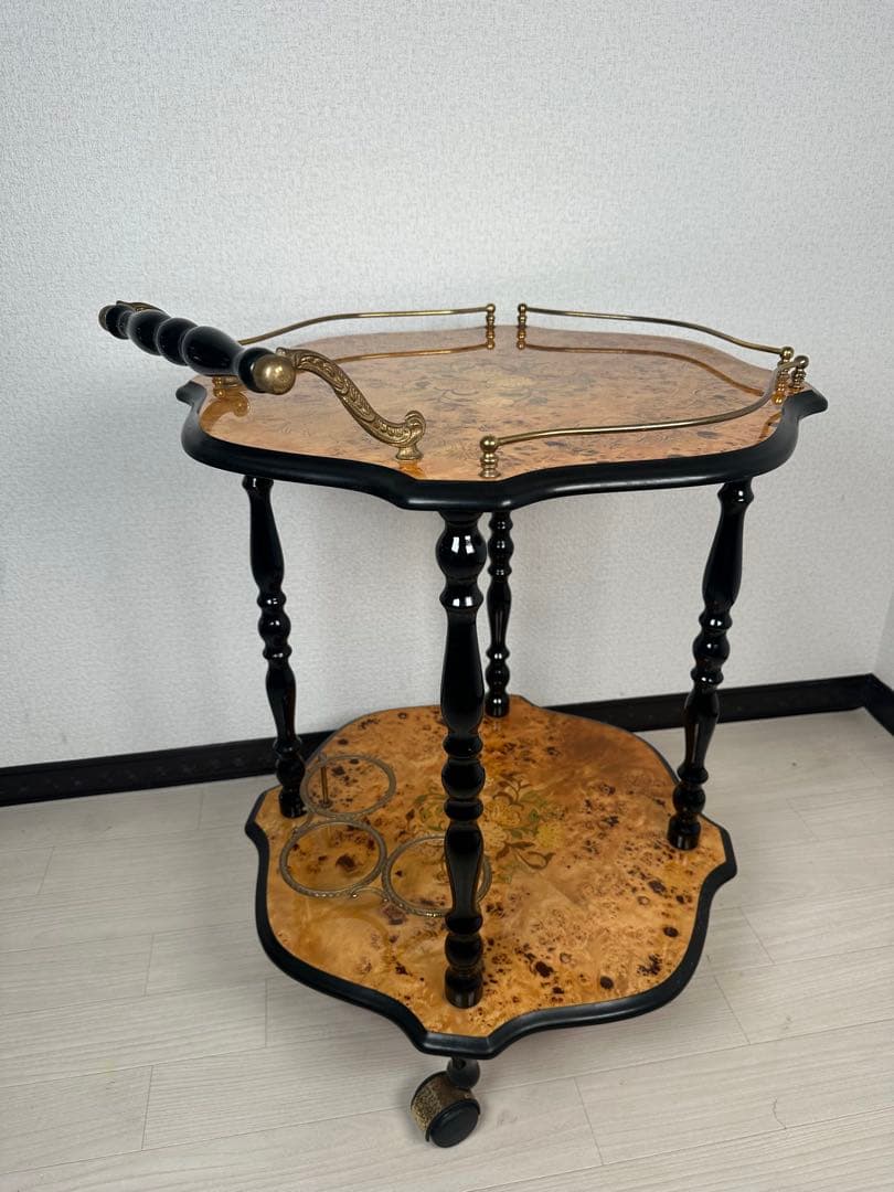 キッチンワゴン イタリア製 象嵌 高級 ワゴンテーブル ※i1※