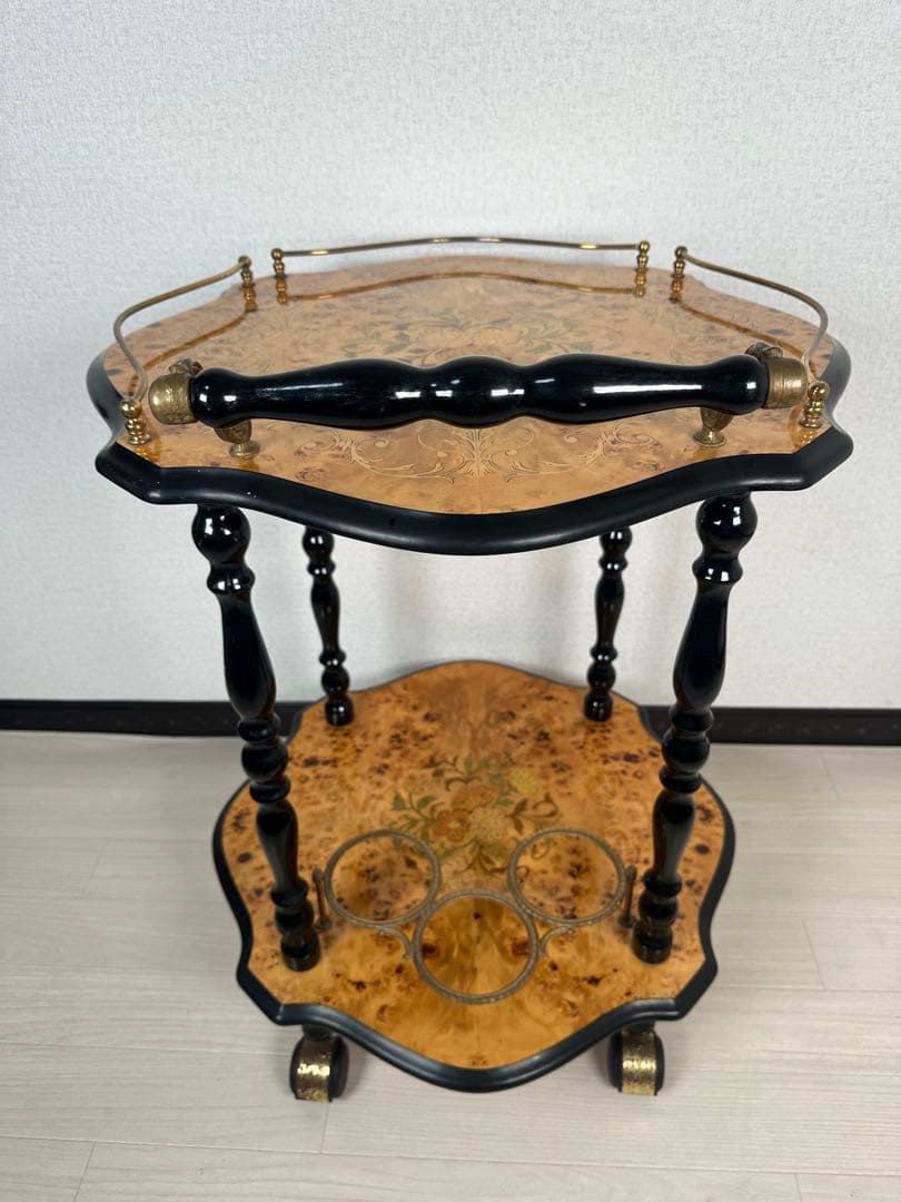 キッチンワゴン イタリア製 象嵌 高級 ワゴンテーブル ※i1※