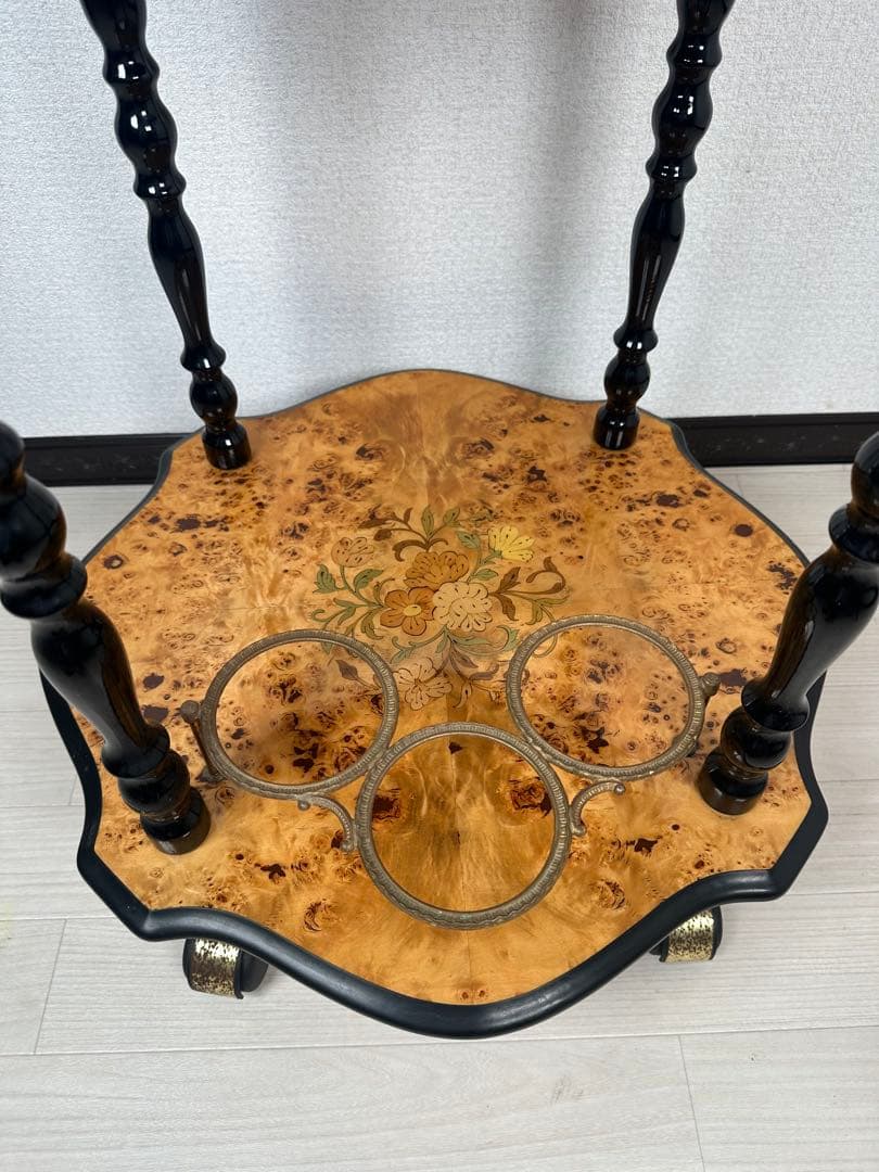 キッチンワゴン イタリア製 象嵌 高級 ワゴンテーブル ※i1※