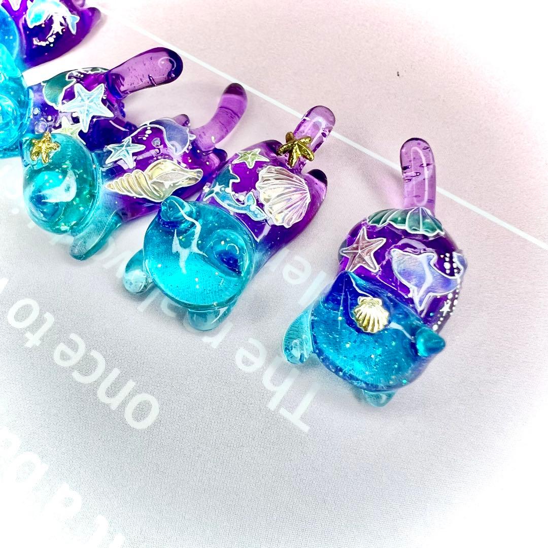 海シリーズ　イルカ　オーロララメ　猫　5個セット