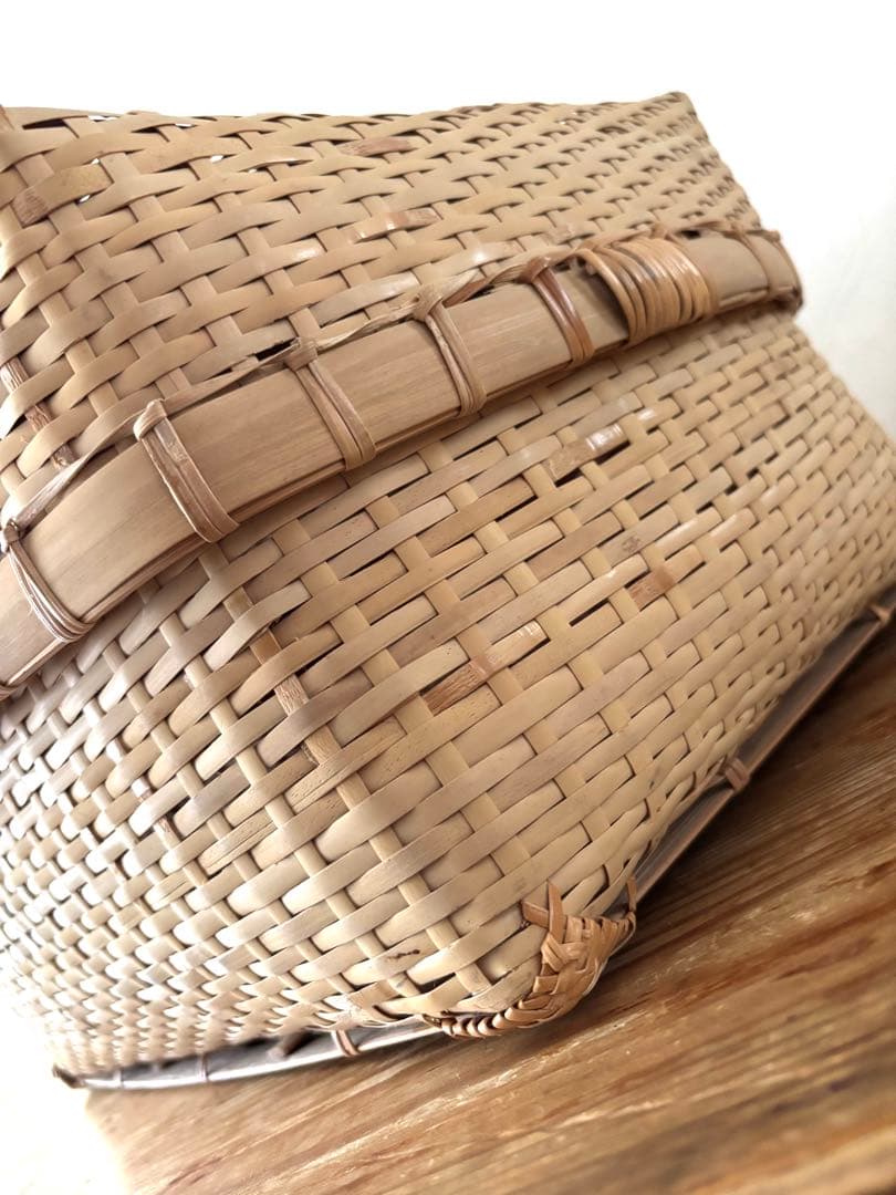 蓋付きバスケット　かご　つづら　行李　こおり　大