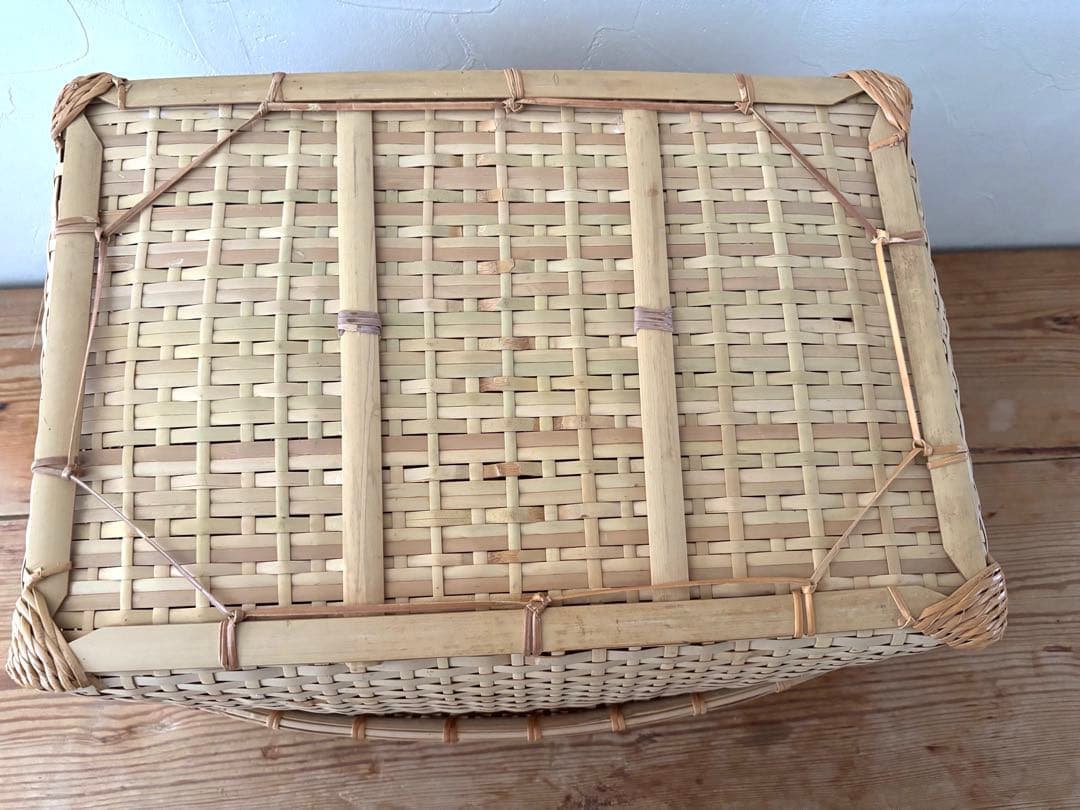 蓋付きバスケット　かご　つづら　行李　こおり　大