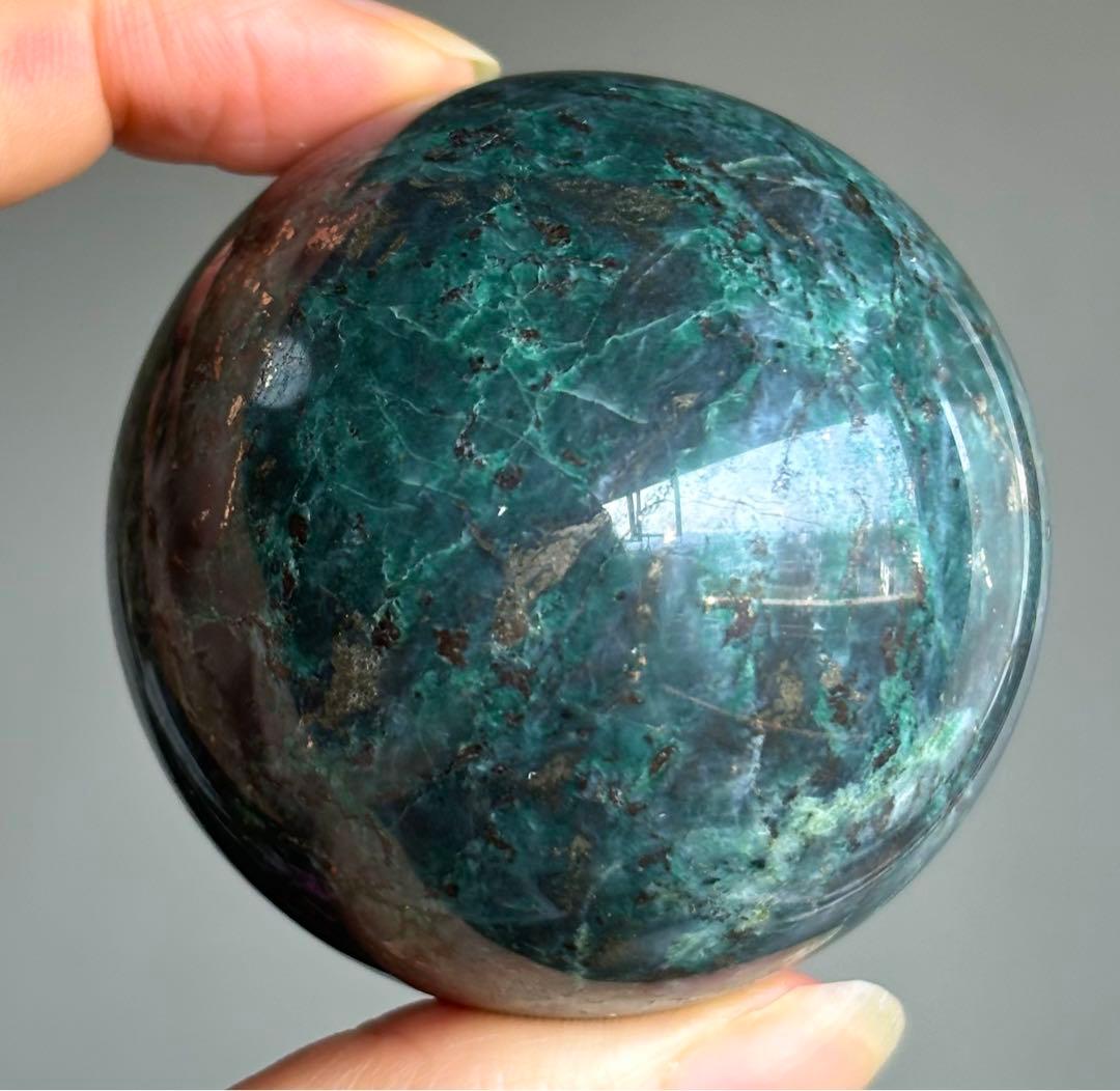 レア　高品質　パイライト　エピドート　共生　スフィア