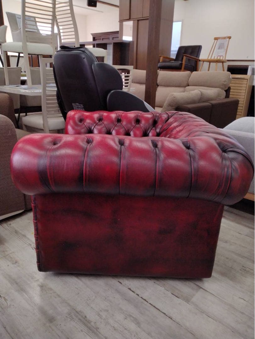 イギリスアンティーク　チェスターフィールド　1人掛けソファ