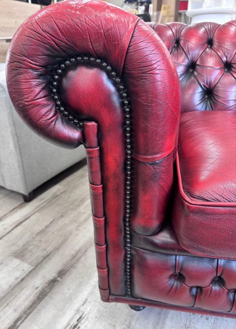 イギリスアンティーク　チェスターフィールド　1人掛けソファ