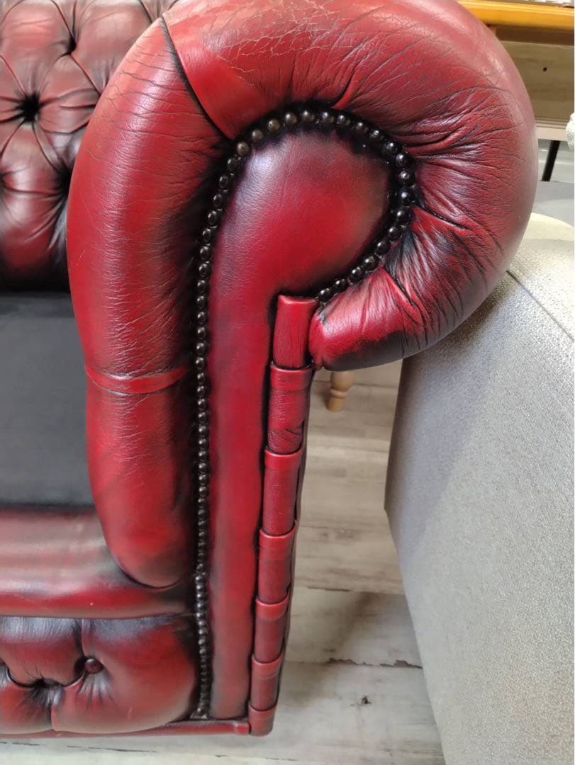 イギリスアンティーク　チェスターフィールド　1人掛けソファ