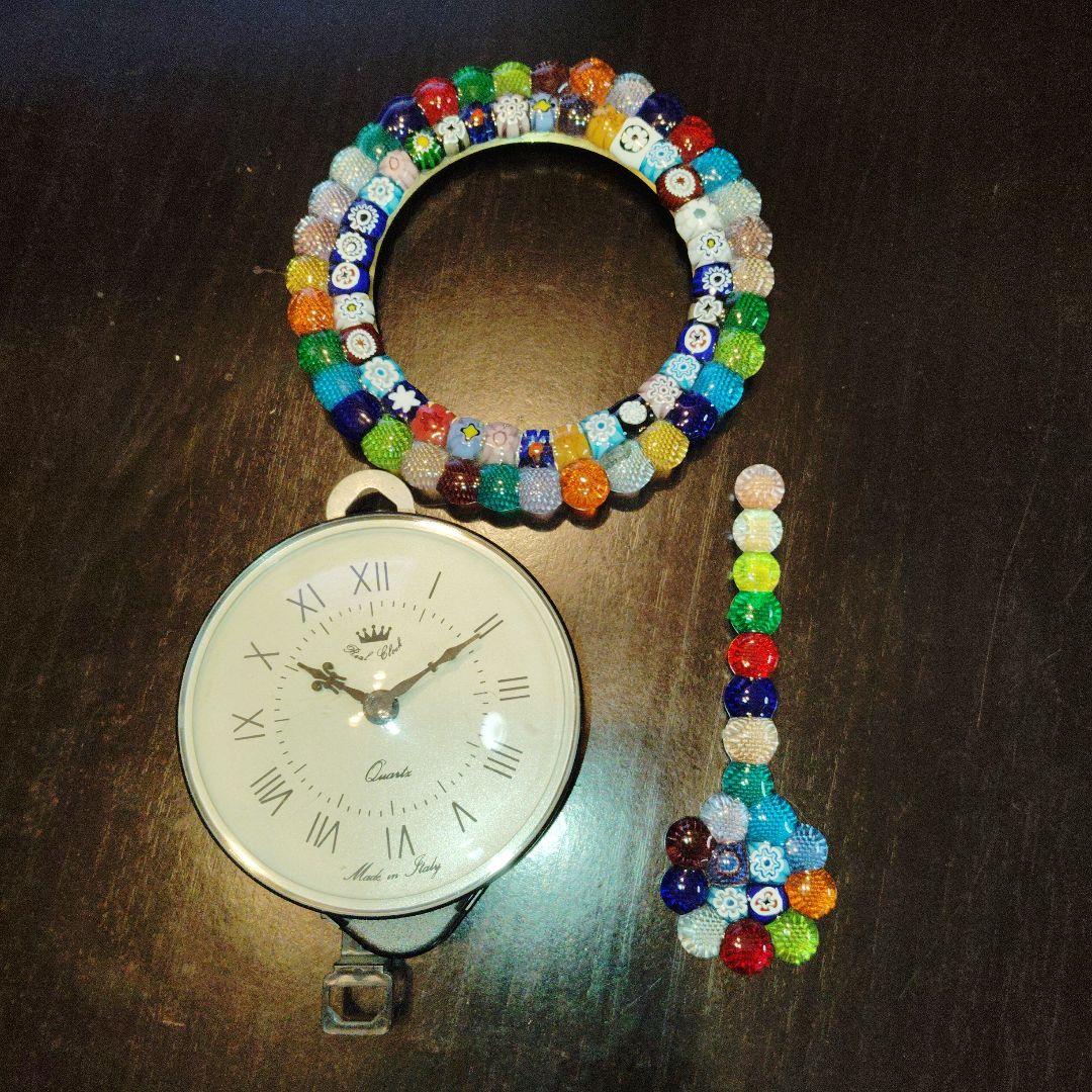 稼働品★ベネチアンガラス★壁掛け時計★イタリア製