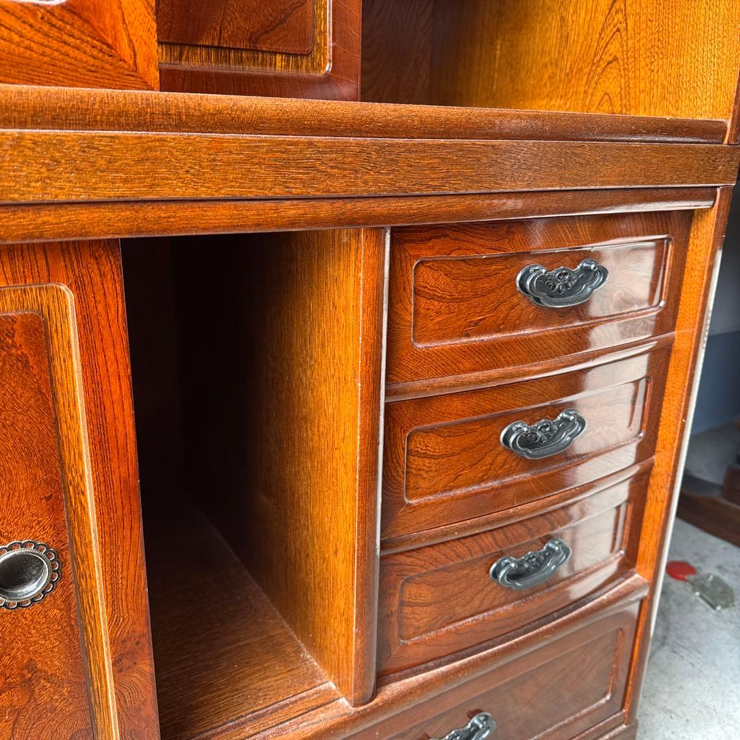 ★最終処分価格★国産　木製　違い棚　引き戸　収納棚