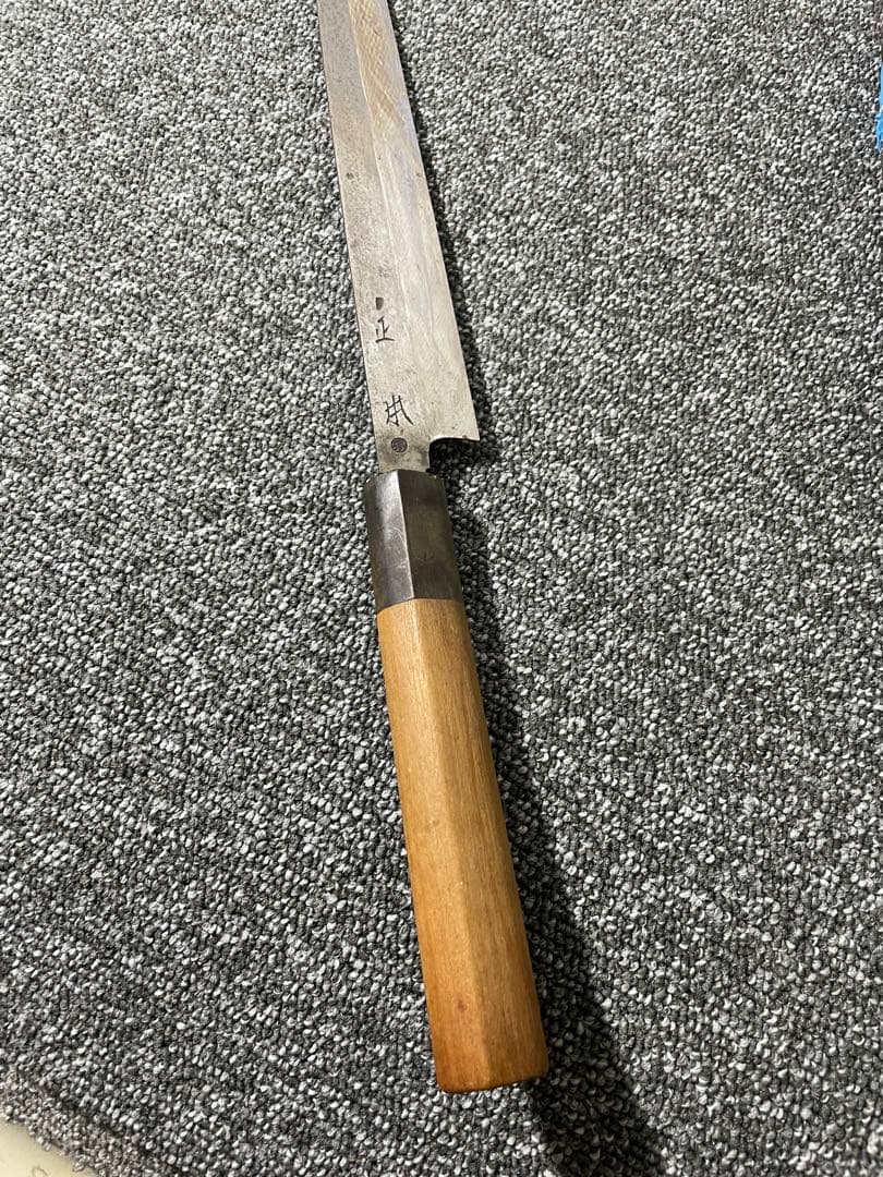 正本　本霞　柳刃　300mm 尺　包丁　刺身　和包丁　白鋼　釣り　研ぎ済