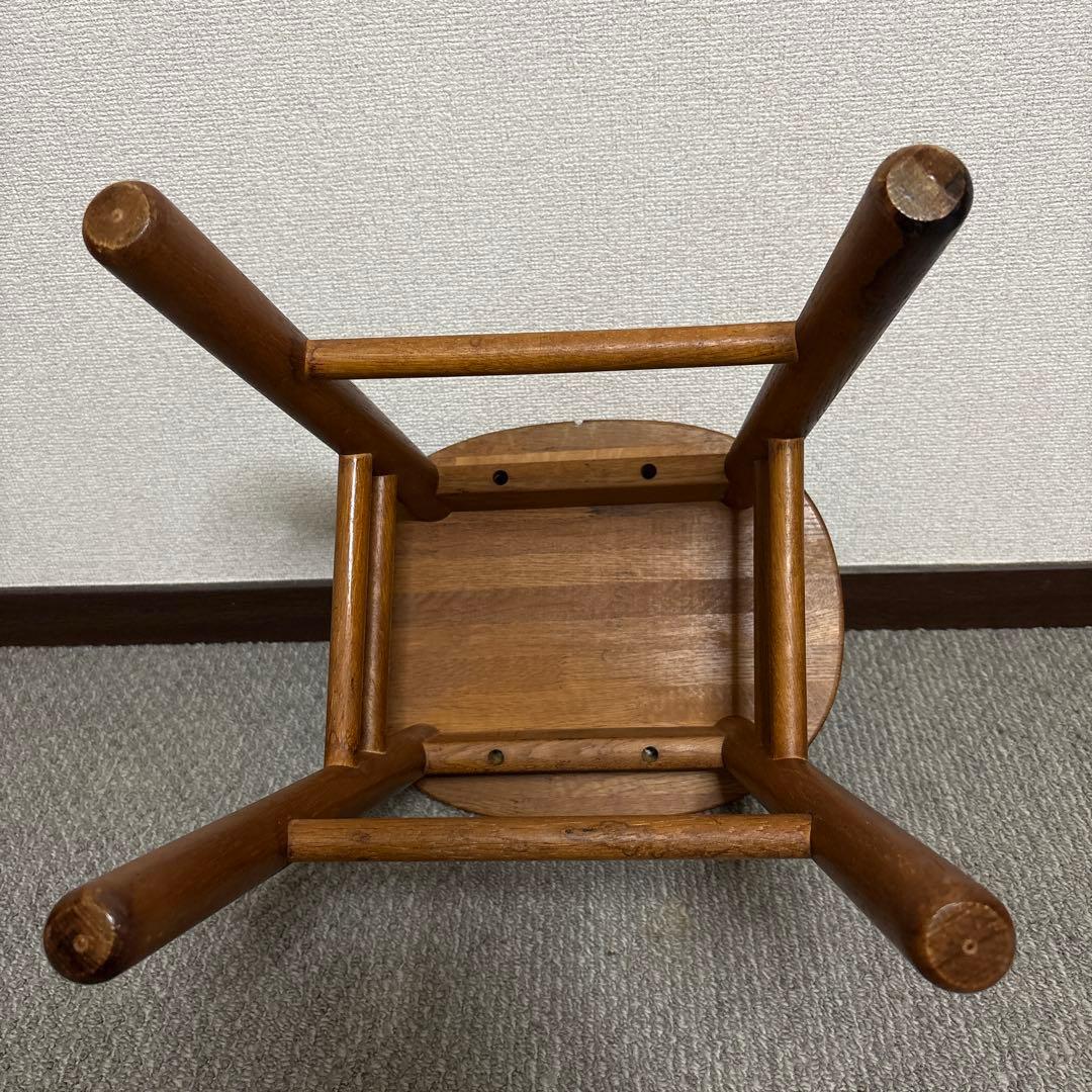 ブラウン木製楕円形スツール