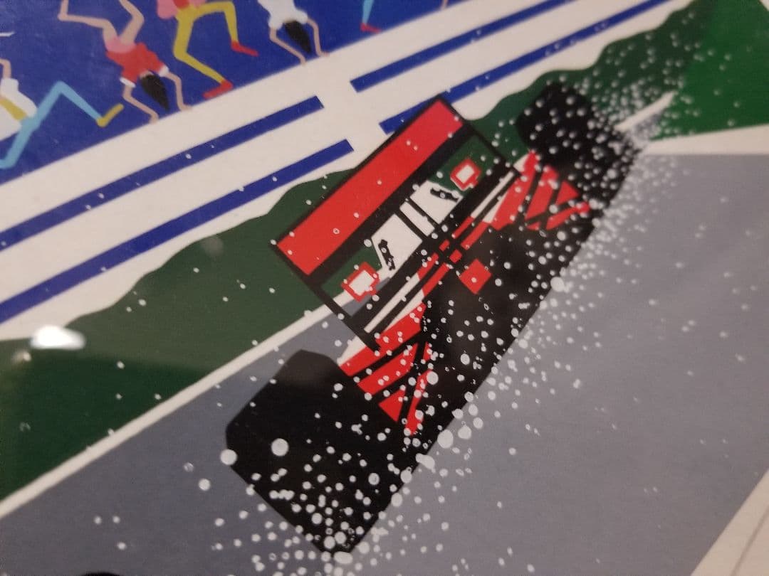 角谷泰人　シルク版画「グランプリドリーム」Ｆ１・シート・直筆サイン
