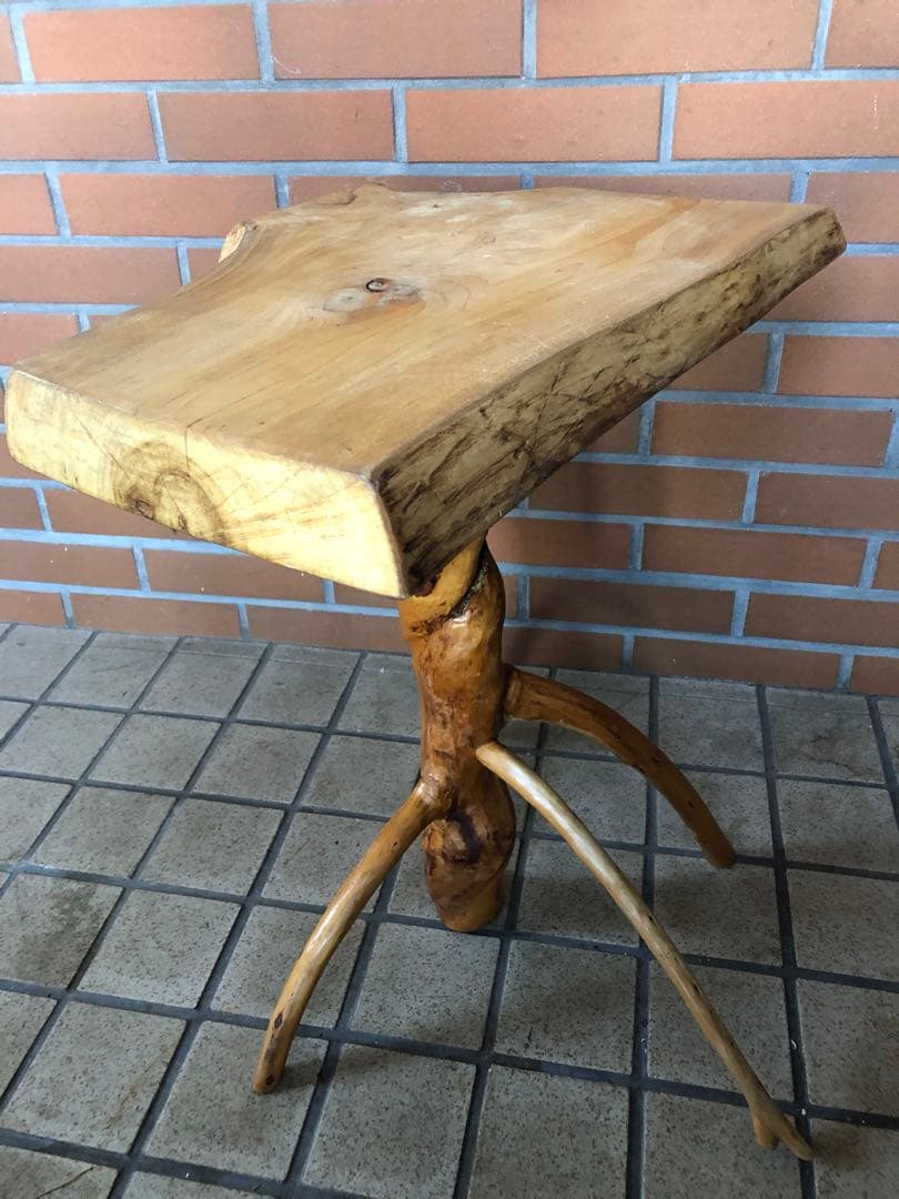 G 天然木　コーヒーテーブル　ヴィンテージ　木製　花台　フラワースタンド　レトロ