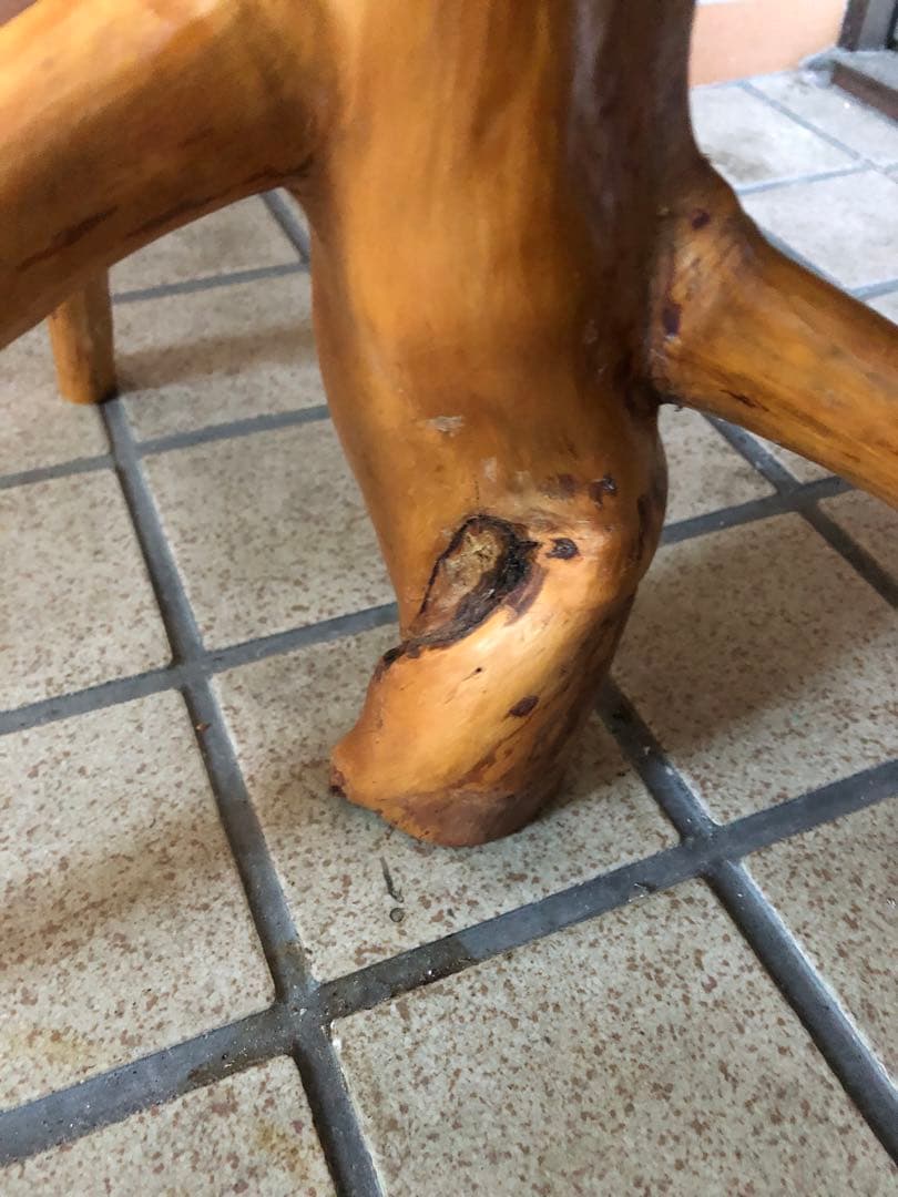 G 天然木　コーヒーテーブル　ヴィンテージ　木製　花台　フラワースタンド　レトロ