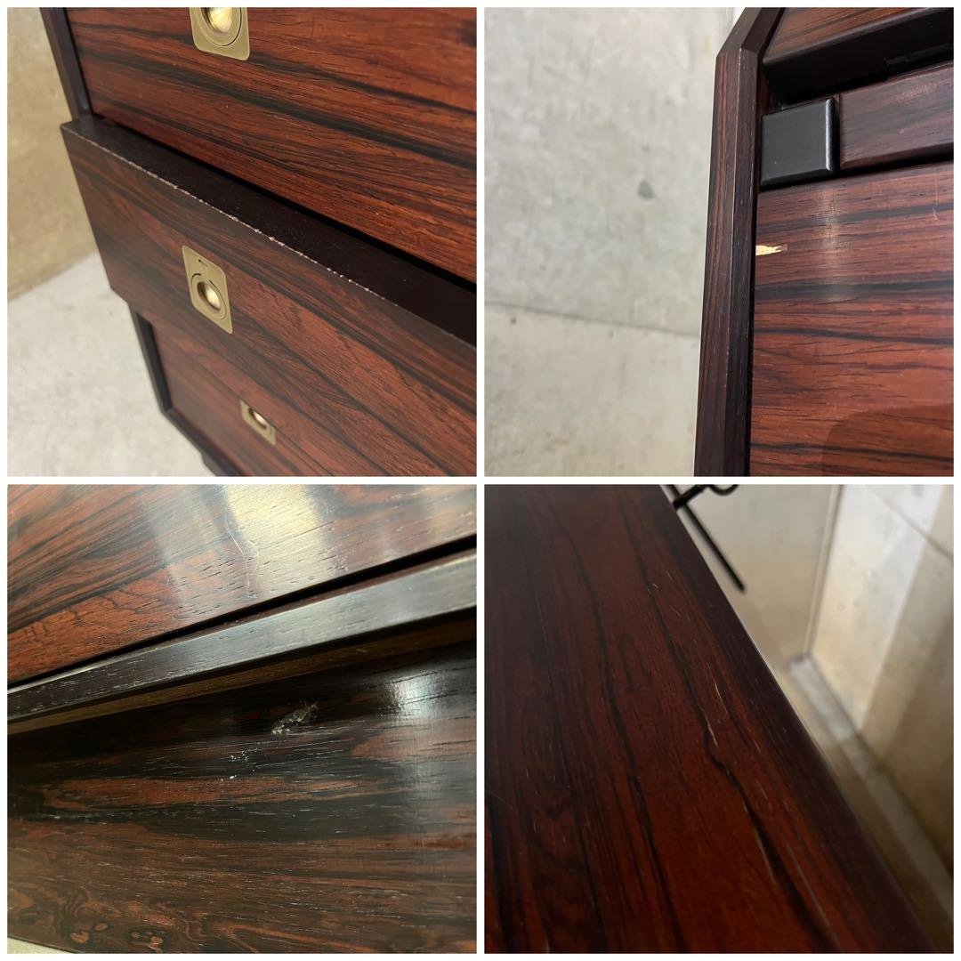 希少 山品木工社製 70年代　ビンテージ ライティングビューロー 机 チェスト