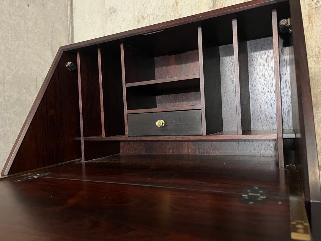 希少 山品木工社製 70年代　ビンテージ ライティングビューロー 机 チェスト